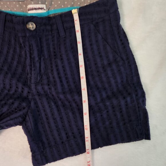 Merona Navy Blue Embroidered Vertical Eyelet Shorts size 4 - Picture 5 of 9